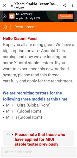 Xiaomi-Android-12-stable-testers-announcement