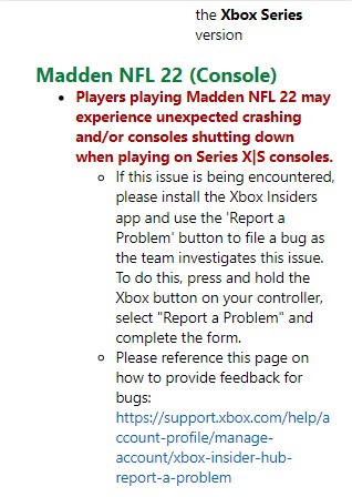 madden nfl 22 crashing issue looked into