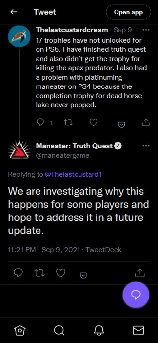 maneater-truth-quest-dlc-trophies-not-unlocking