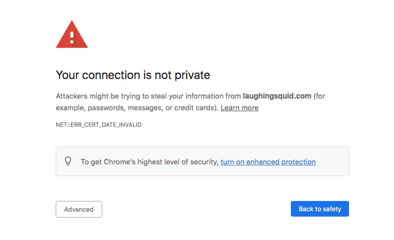 Why is Chrome saying website not secure?