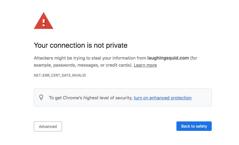 Google Chrome Not Secure Or Your Connection Is Not Private Error