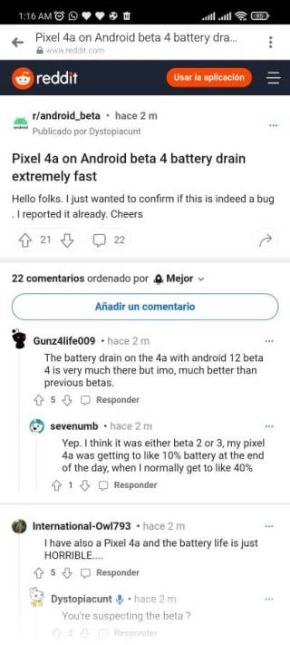 google-pixel-inusual-batería-agotando-android-12-update-2