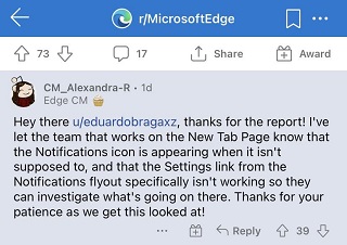 MS-edge-notification-settings-issue-acknowledged