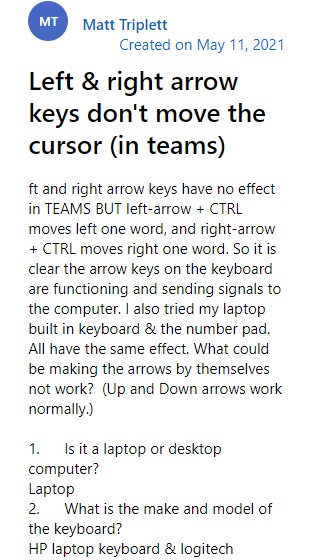 Microsoft-Teams-arrow-keys-not-working