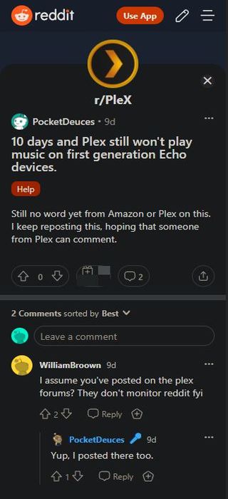 Plex-not-playing-music-on-first-gen-Amazon-echo
