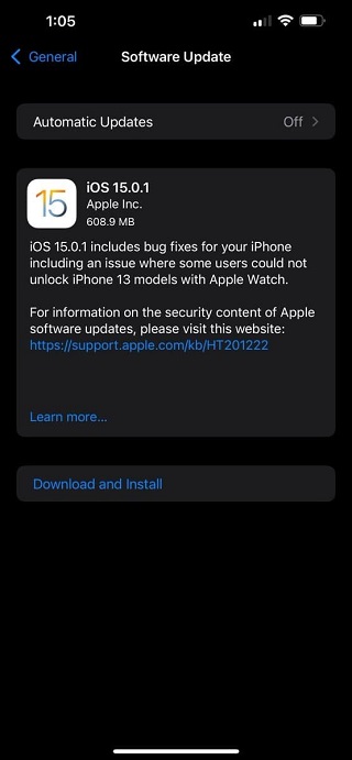 iOS-15.0.1-update