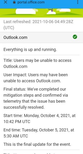 outlook issue fixed