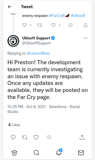 ubisoft acknowledged respawn issue