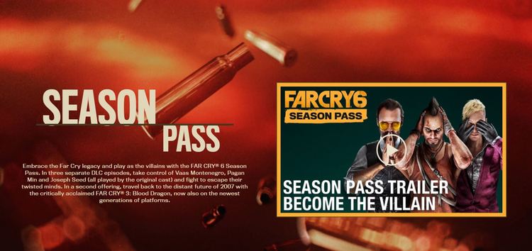 Far Cry 6 Season Pass not available or working after purchasing Ultimate Edition acknowledged; Insanity DLC issue surfaces too