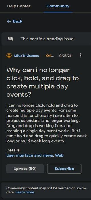 Google Calendar On Desktop Multiple Day Event Functions Not Working