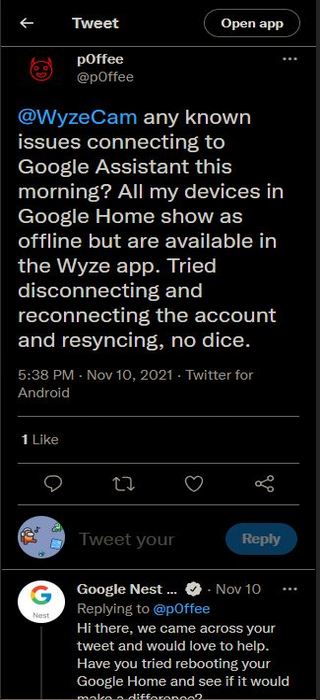 Google-Home-Wyze-integration-issue