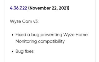 wyze cam integration issue fixed