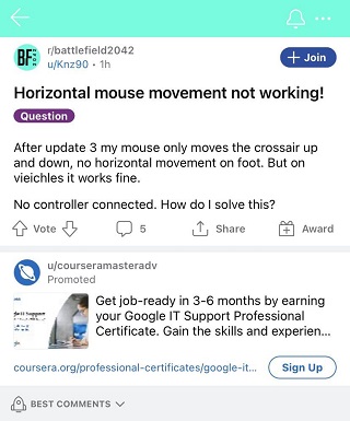 Battlefield-2042 horizontal-mouse-movement-not-working