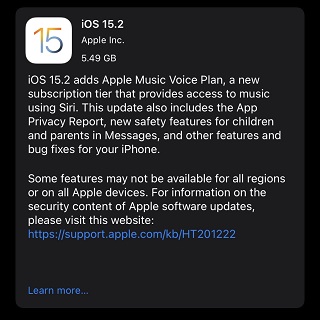 iOS-15.2 release candidate