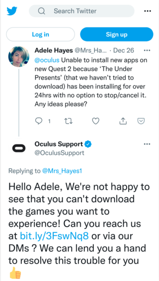 oculus support download issue