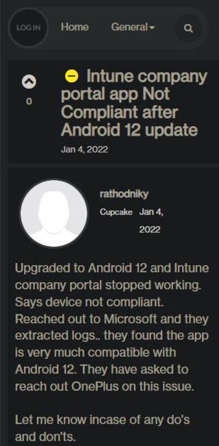 Microsoft-Intune-Android-12-comaptibility-issue