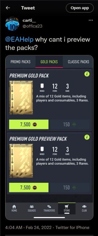 𝙁𝙐𝙏𝙒𝙄𝙕 on X: Opening packs on the companion app, the inform item  pops up, got disappointed then see the rest of the pack 😳   / X