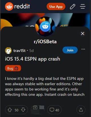 ESPN-app-crashing-iOS-15.4-beta