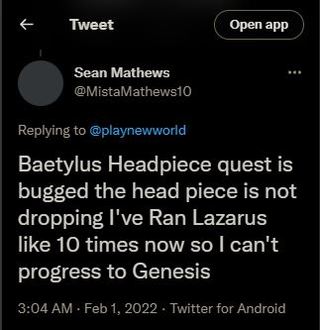 New-World-Baetylus-Headpiece-quest-bugged