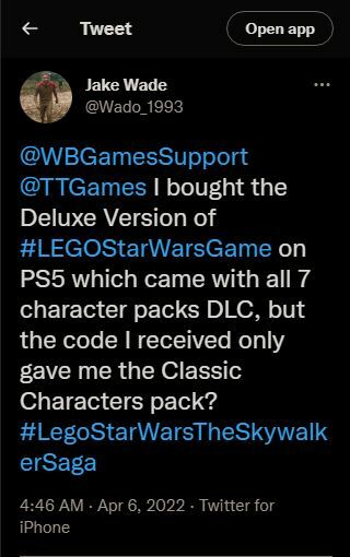 Lego-Star-Wars-The-Skywalker-Saga-deluxe-character-pack-giving-classic-character-pack-issue