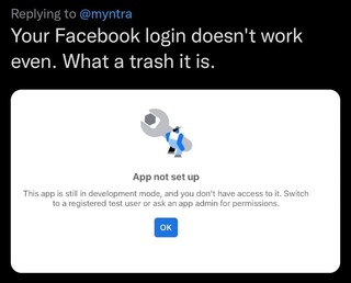 Facebook Login Error – Tapas