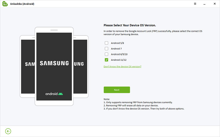 select-the-android-version-of-your-samsung-device