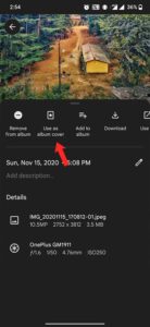 How to change cover of Google Photos album