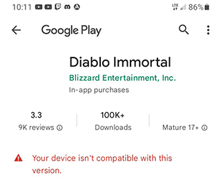Diablo-immortal-your-device-isn't-compatible