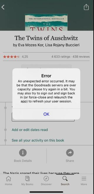 Goodreads-app-website-down-not-working