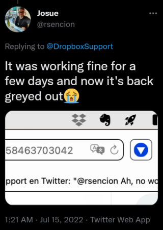 Dropbox icon Issue