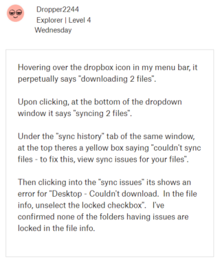 Dropbox syncing issue