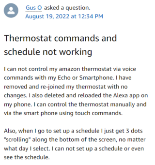 Amazon Smart Thermostat voice commands not working