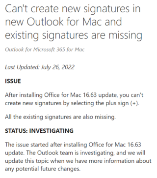 MS Outlook signature issue