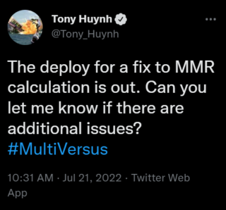MultiVersus 'broken or bugged MMR system'