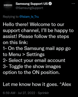 Samsung Email image steps