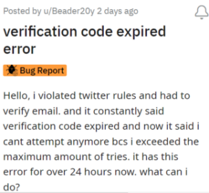 Twitter-sending-expired-verification-code