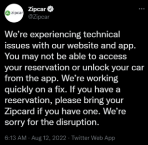 Zipcar-website-down-issue-acknowledged