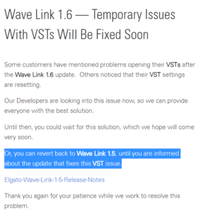 Wave-Link-issue