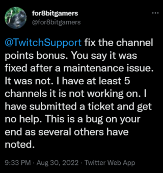 Twitch bonus chest or channel points bugged or not working