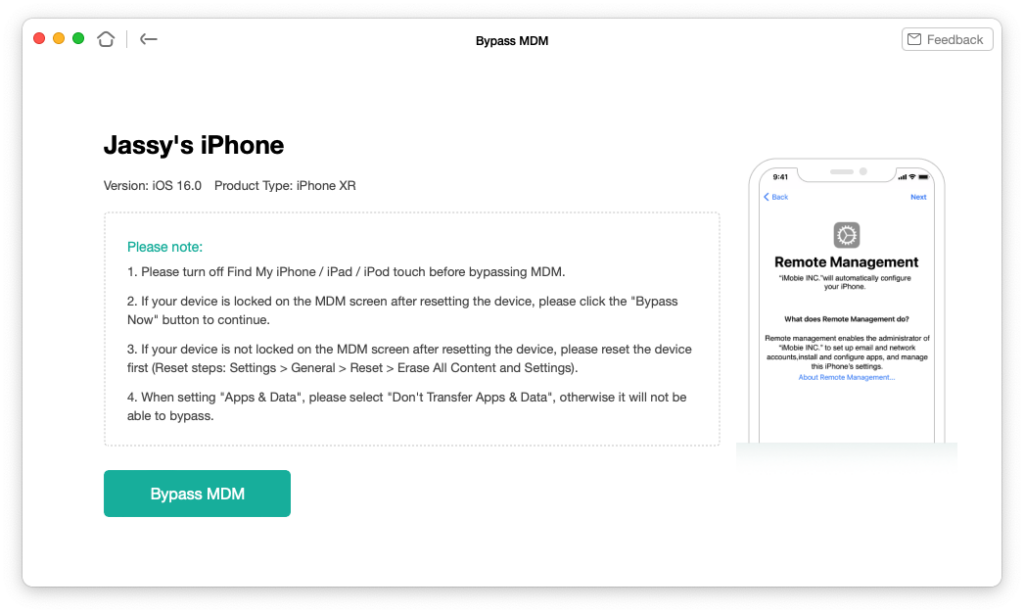 How to remove Remote Management from iPhone/iPad with AnyUnlock