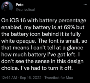 iOS 16 battery icon is complicated for some with ‘share’ enabled
