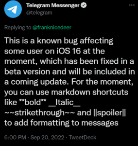 Telegram-formatting-options-missing-issue-ack
