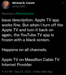 YouTube-screen-going-blank-before-and-after-ad-on-apple-TV