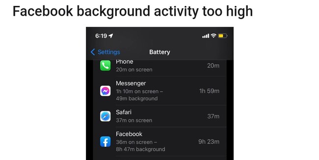 Facebook background activity too high after iOS 16 update