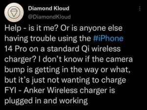 iPhone 14 Pro camera bump preventing wireless charging