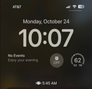 iOS 16.1 lock screen alarm widget not working