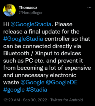 Google Stadia controller