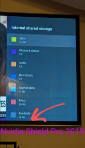 NVIDIA Shield TV storage space too low