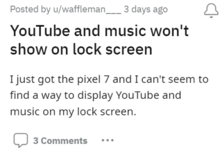 Pixel 7 lock screen media controls missing