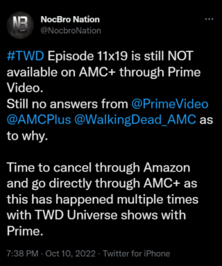 The Walking Dead Season 11 Episode 19 Not Available On Amc